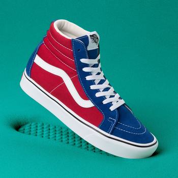 Férfi Vans Two-tone Comfycush Sk8-Hi Reissue Magasszárú Cipő VA4615978 Kék/Piros